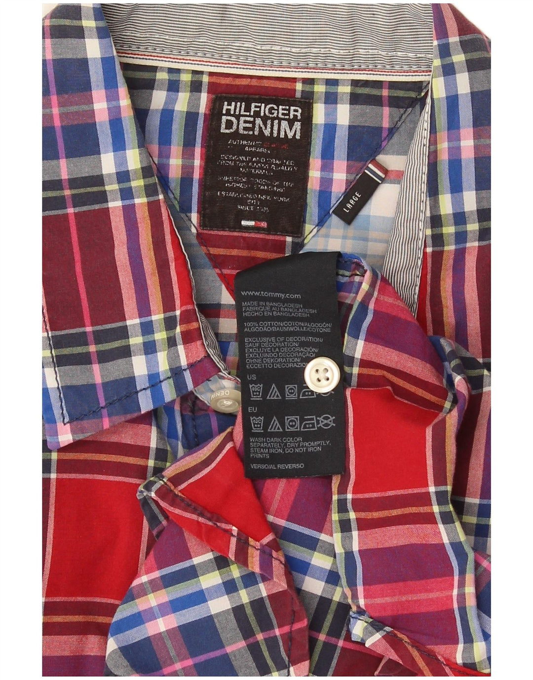 Tommy Hilfiger muška košulja veliki crveni karirani pamuk