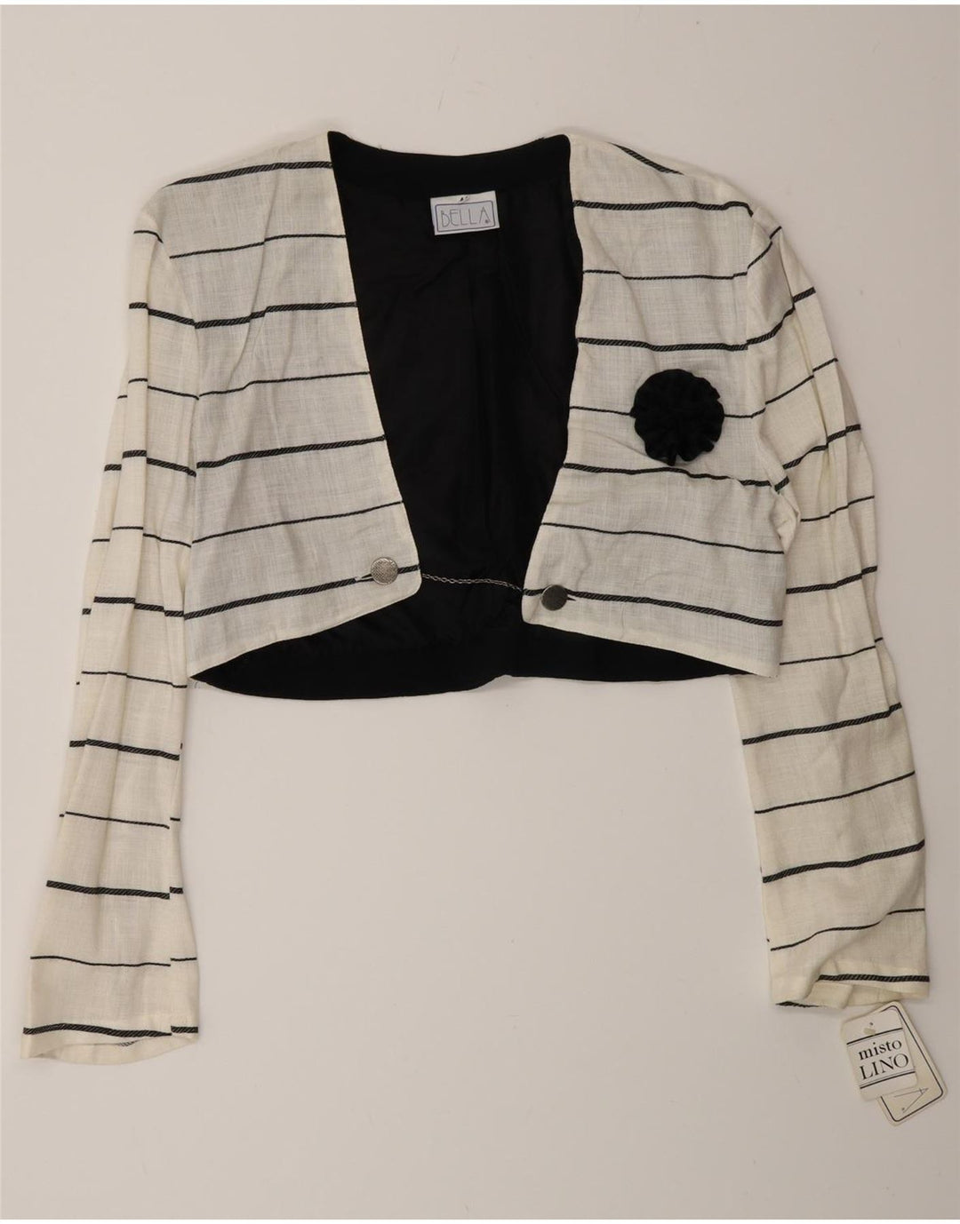 Vintage ženski bolero sako s dvostrukim kopčanjem IT 44 srednje bijele pruge