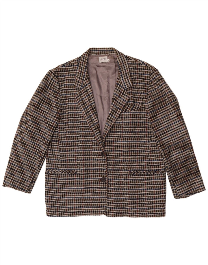 Vintage ženska jakna sa 2 gumba IT 48 XL višebojna houndstooth