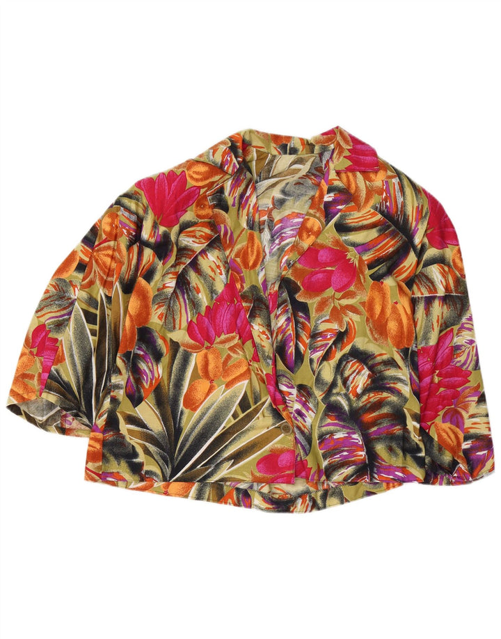 Vintage ženski sako s jednim gumbom, UK 14, srednje raznobojni cvjetni