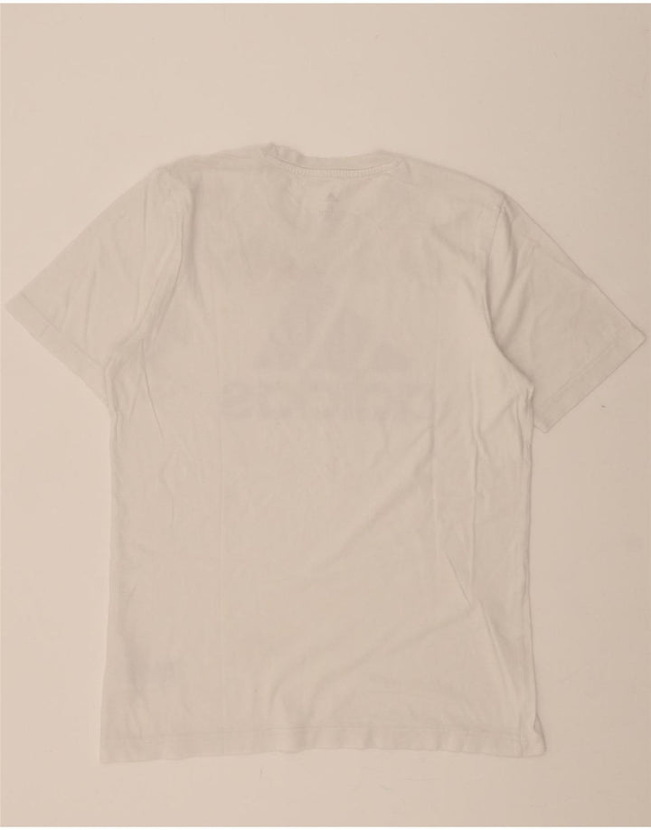 ADIDAS Mens Graphic T-Shirt Top Medium White Cotton Vintage Adidas and Second-Hand Adidas from Messina Hembry 