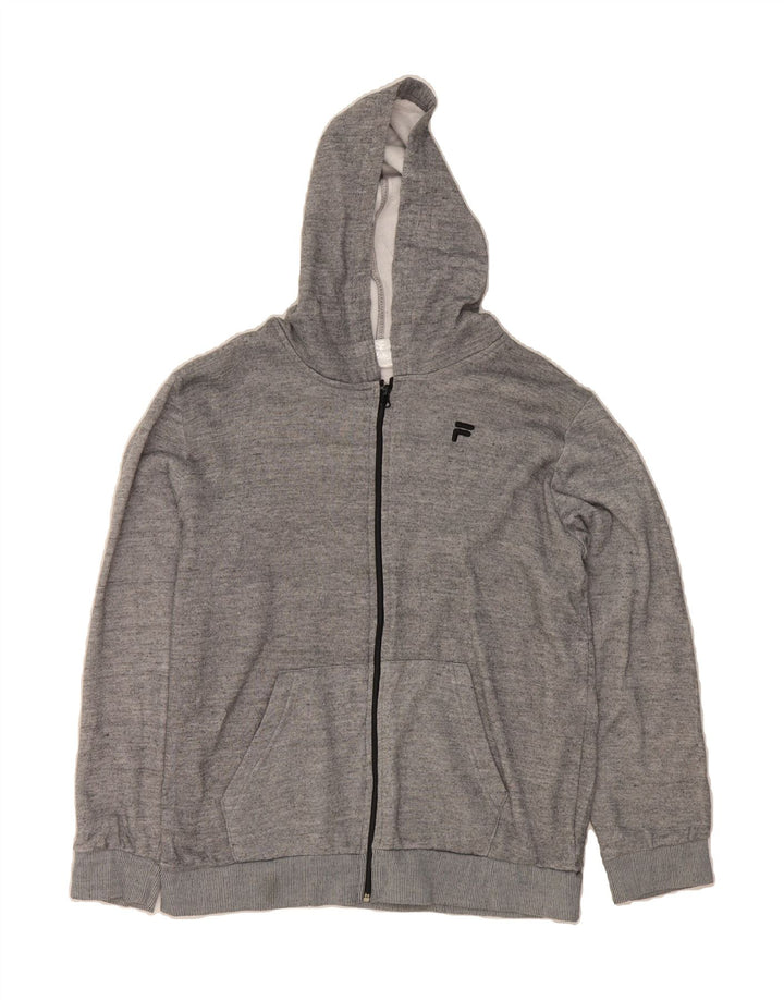 FILA Boys Zip Hoodie Sweater 15-16 Years XL Grey Polyester Vintage Fila and Second-Hand Fila from Messina Hembry 
