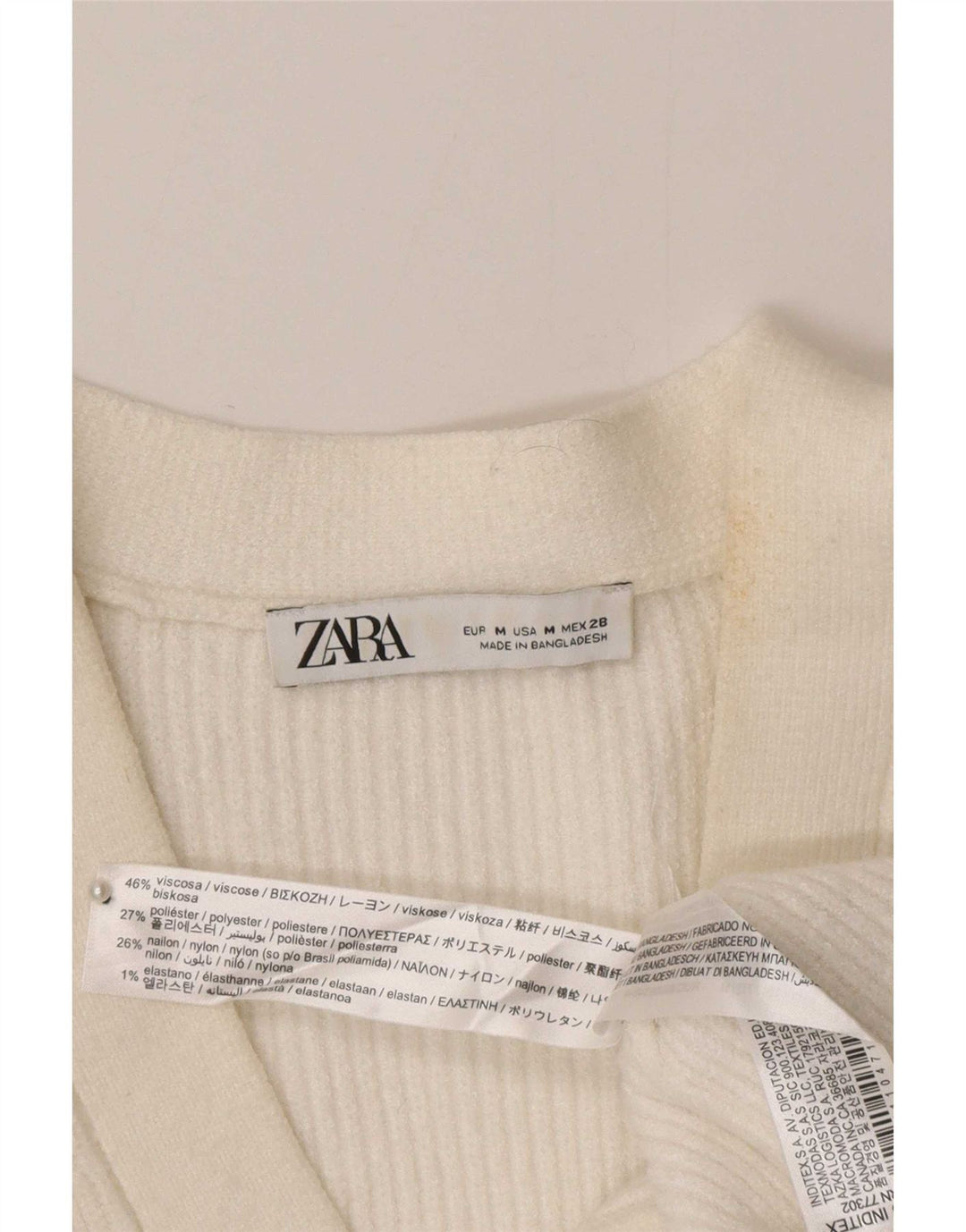 Zara ženski kardigan pulover UK 12 srednje bijele viskoze