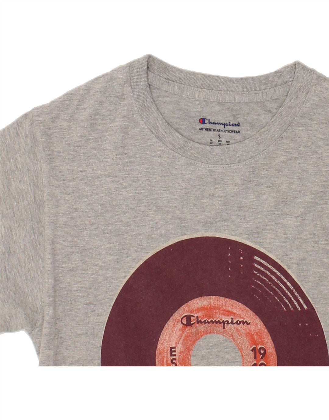CHAMPION Womens Graphic T-Shirt Top UK 10 Small Grey Vintage Champion and Second-Hand Champion from Messina Hembry 