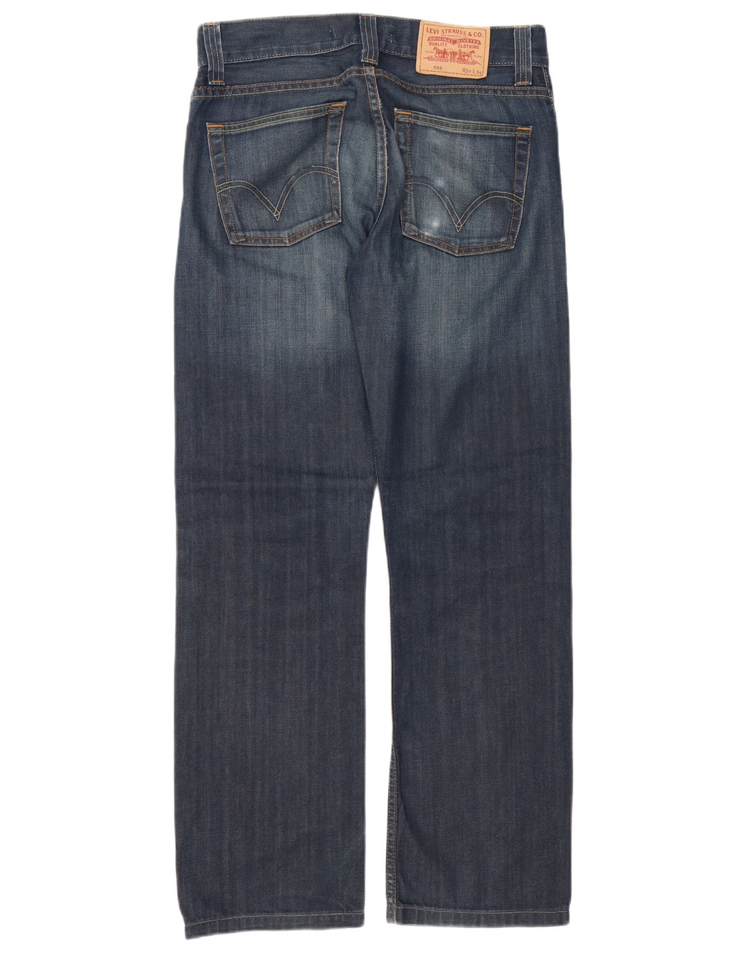 LEVI'S Mens 506 Standardne ravne traperice W31 L30 Plavi pamuk