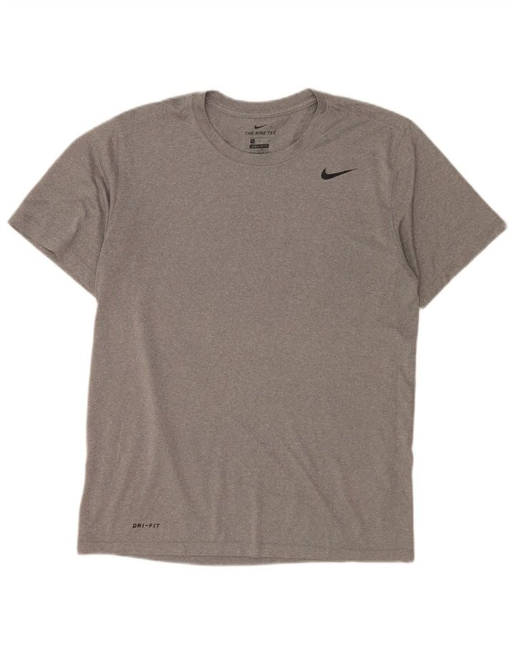 Nike Dri Fit majica kratkih rukava srednje sivi poliester