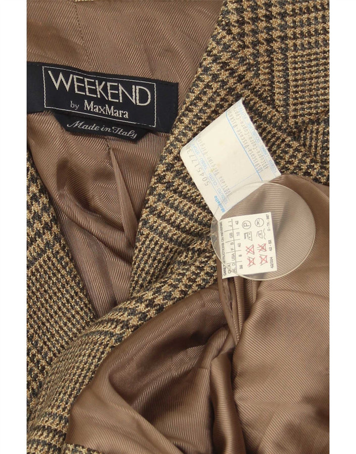Max Mara ženska vikend jakna sa jaknom UK 10 Small Brown Houndstooth