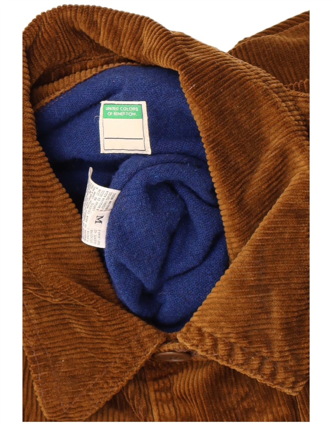 Benetton muška jakna od samta UK 38, srednji kaki pamuk