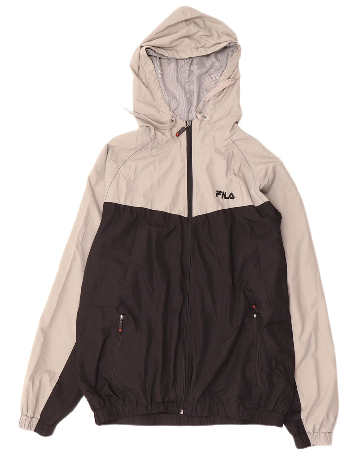 FILA Muška kišna jakna s kapuljačom UK 38 srednje siva poliester u boji