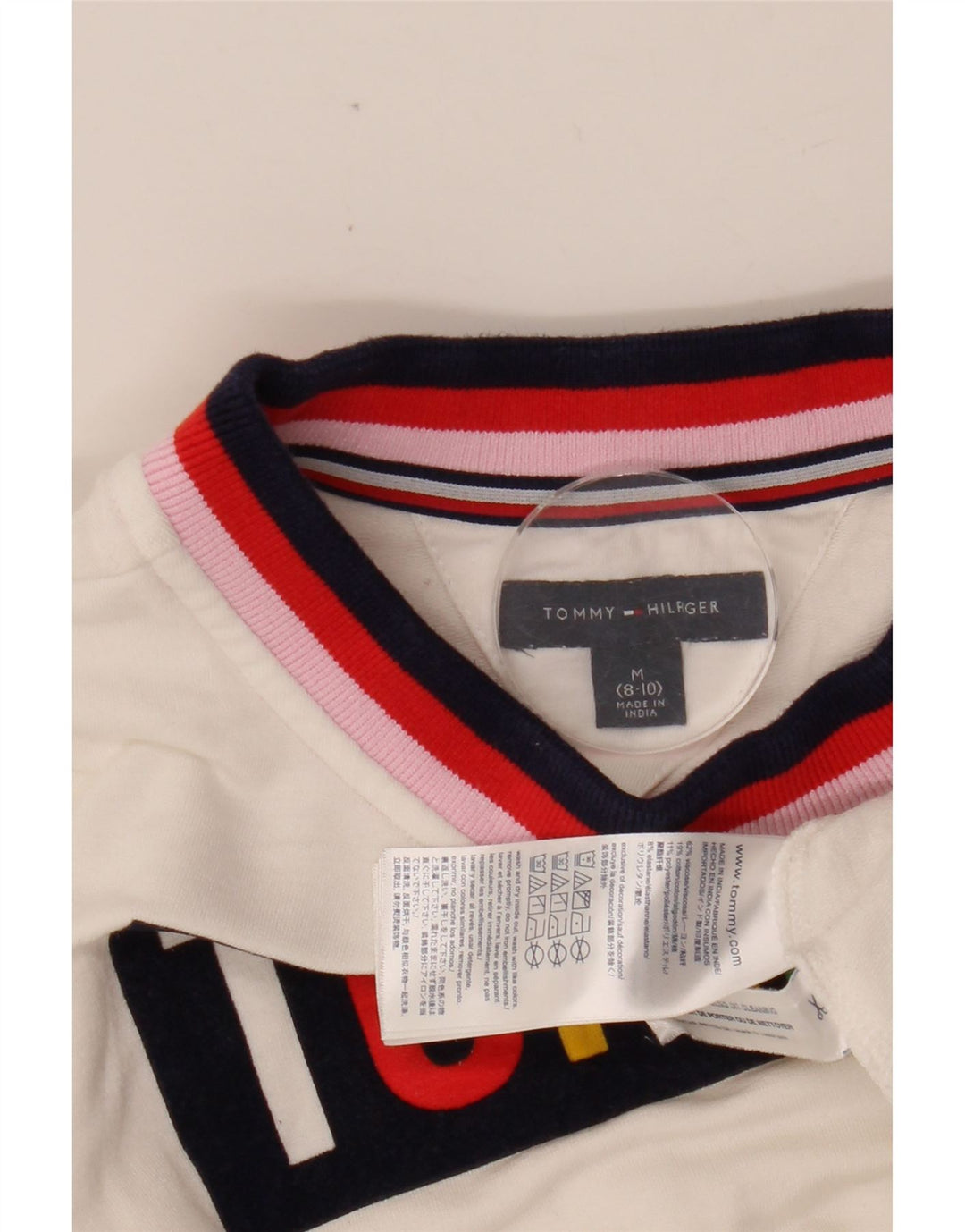 TOMMY HILFIGER Majica s otvorenim ramenima za djevojčice 8-9 godina srednje bijele boje