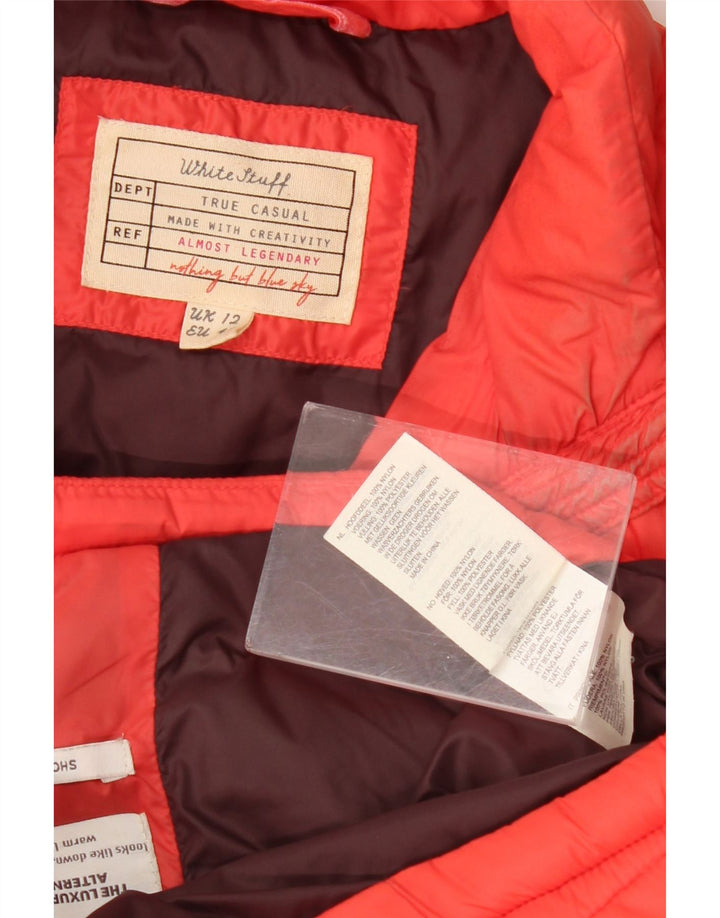 WHITE STUFF Ženska podstavljena jakna UK 12 Srednje crveni najlon