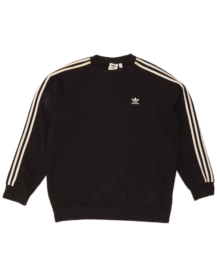 Veliki crni pamučni muški džemper Adidas