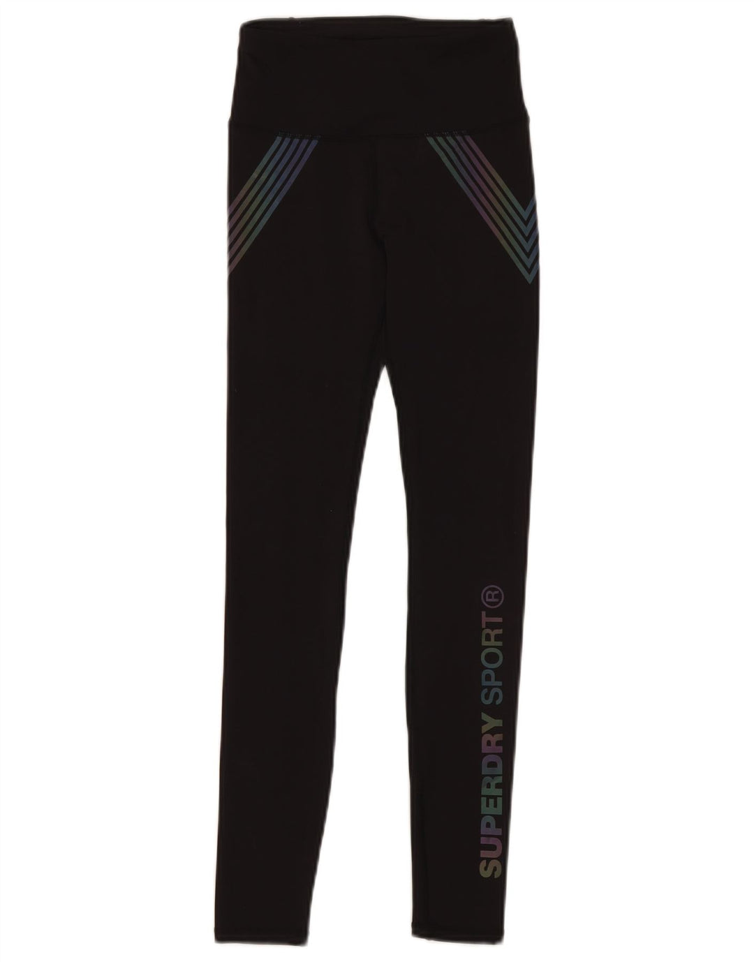 SUPERDRY ženske grafičke tajice UK 6 male crne poliesterske