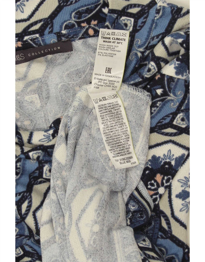 Marks & Spencer ženska majica s tunikom 3/4 rukava UK 12 srednje plava geometrijska