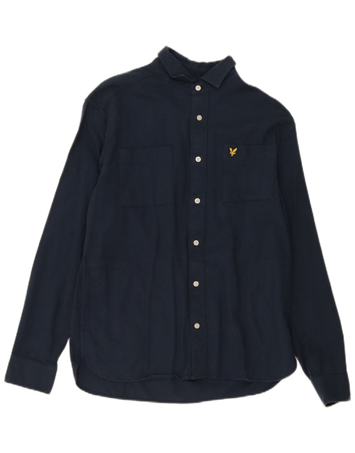Lyle & Scott muška košulja mala tamnoplava pamučna