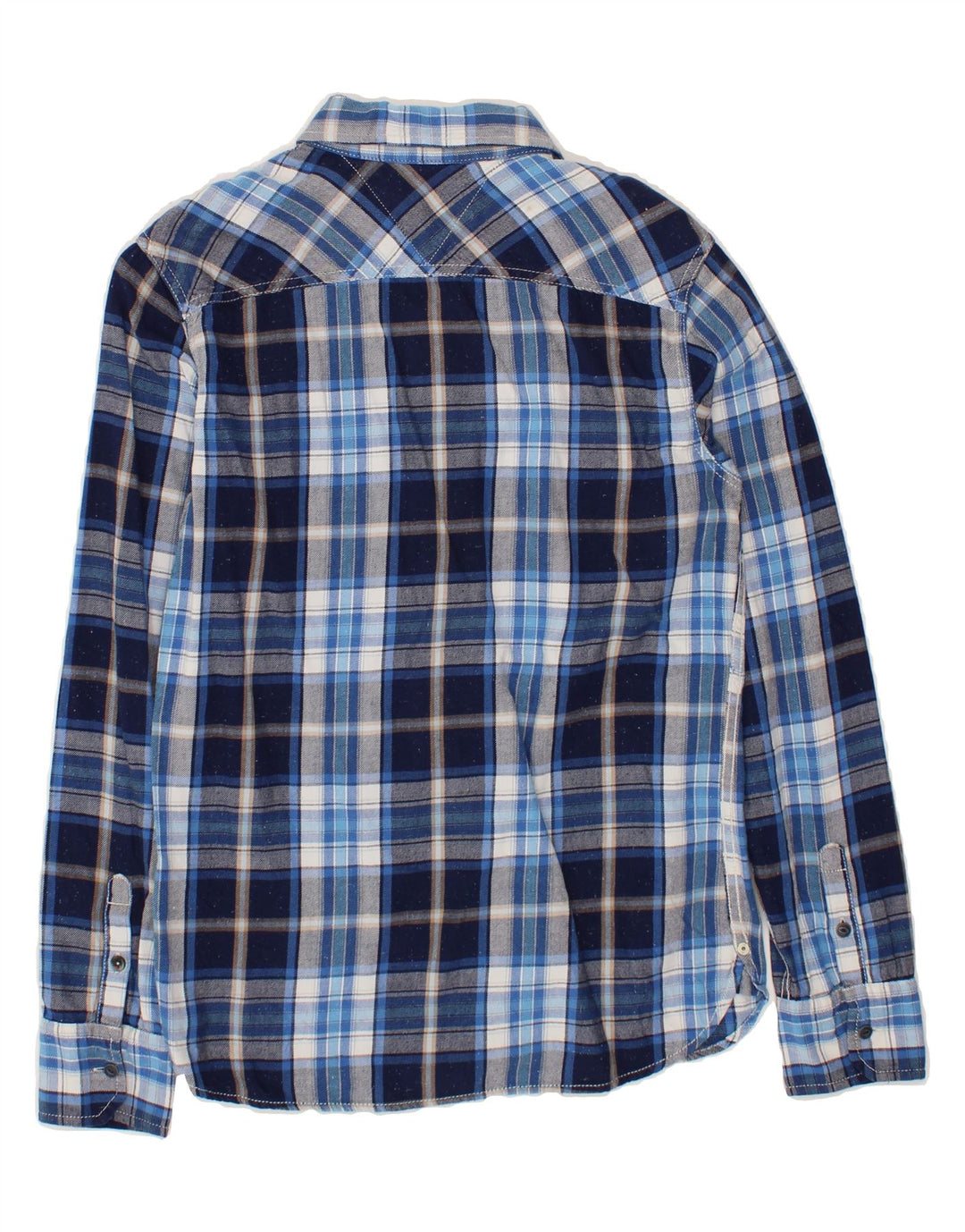 TOMMY HILFIGER Mens Flannel Shirt Small Blue Check Cotton Vintage Tommy Hilfiger and Second-Hand Tommy Hilfiger from Messina Hembry 