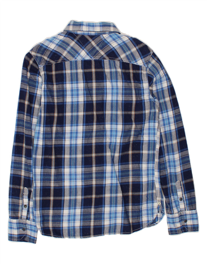 TOMMY HILFIGER Mens Flannel Shirt Small Blue Check Cotton Vintage Tommy Hilfiger and Second-Hand Tommy Hilfiger from Messina Hembry 