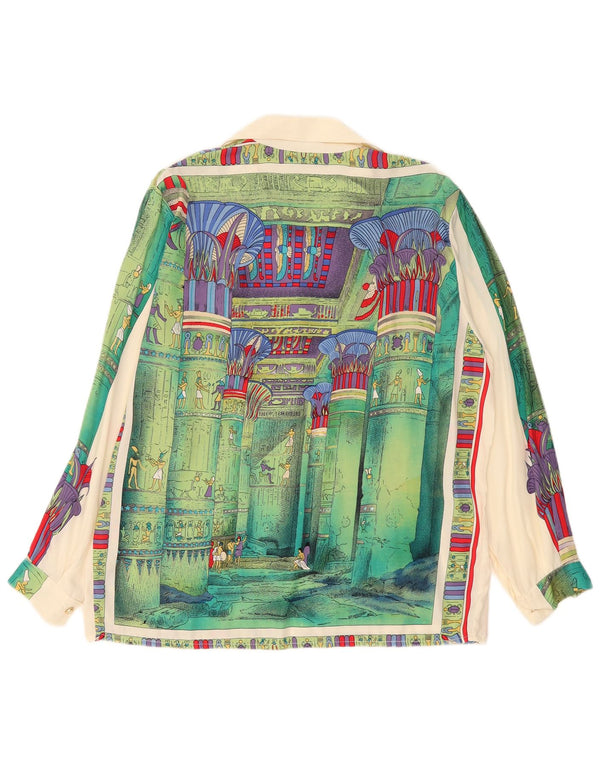 Vintage ženska grafička košulja bluza UK 18 XL višebojni blok boja