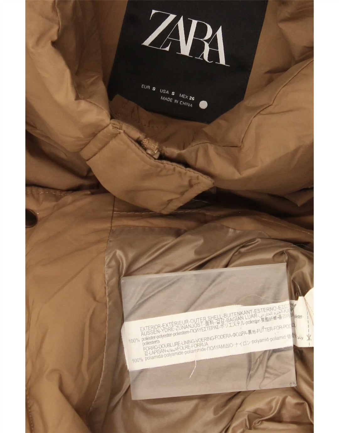 Zara ženska velika podstavljena jakna UK 10 Small Beige Poliester