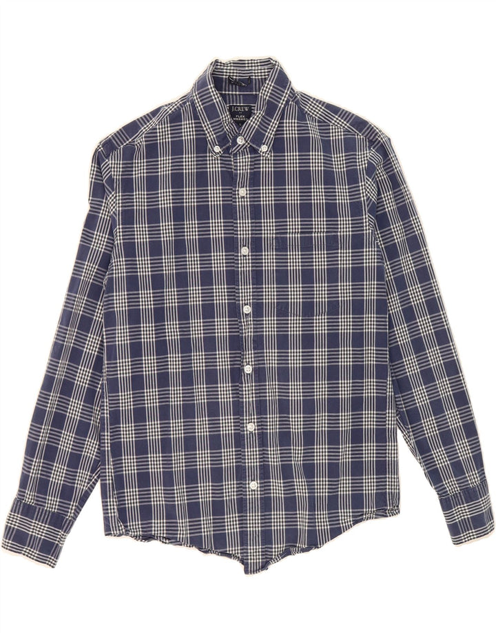 J. CREW Mens Shirt Small Navy Blue Check Cotton Vintage J. Crew and Second-Hand J. Crew from Messina Hembry 