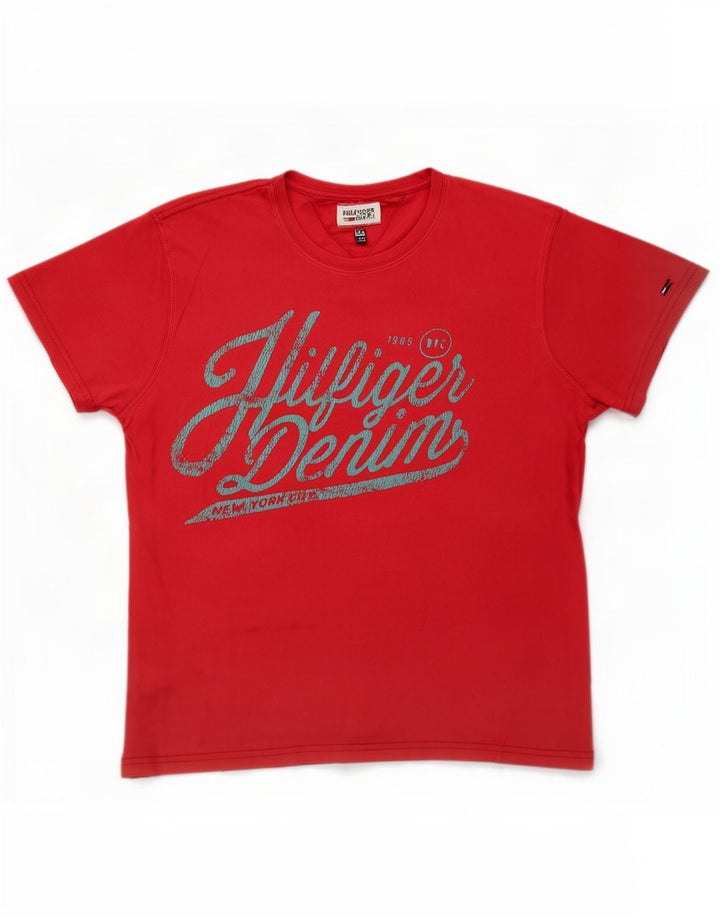 Velika crvena muška majica s grafičkim motivima Tommy Hilfiger