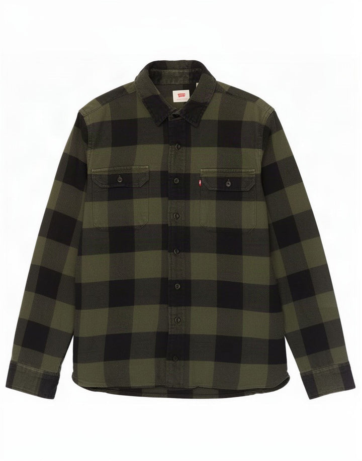 Levi's muška flanelska košulja, mali zeleni karirani pamuk