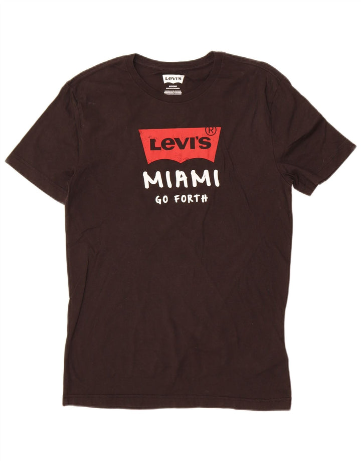 Levi's muška mala crna pamučna majica s grafičkim motivima Miami