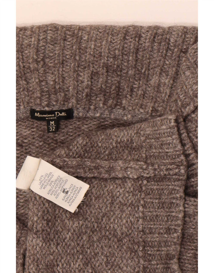 Massimo Dutti ženski kratki kardigan pulover UK 12 Srednje siva vunena