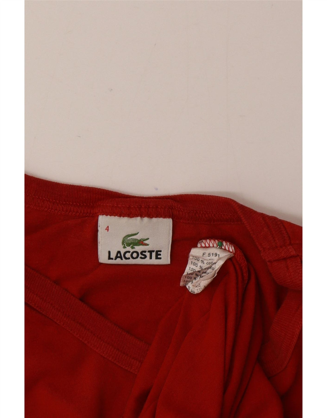 Lacoste muška majica kratkih rukava, veličina 4, srednje crveni pamuk