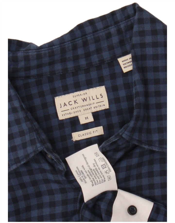 JACK WILLS Klasična muška košulja od flanela Srednje tamnoplavi pamuk od ginghama