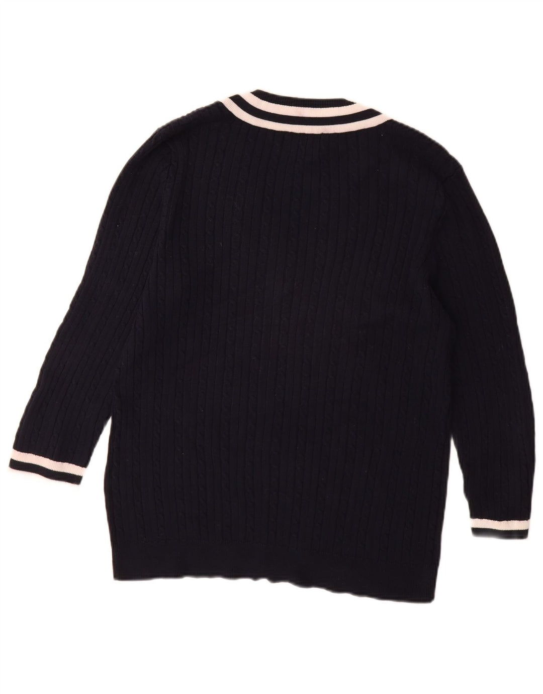 CHAPS Ženski klasični džemper s V-izrezom 3/4 rukava UK 18 XL tamnoplavi