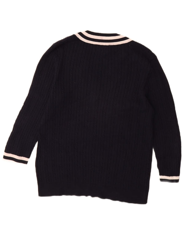 CHAPS Ženski klasični džemper s V-izrezom 3/4 rukava UK 18 XL tamnoplavi