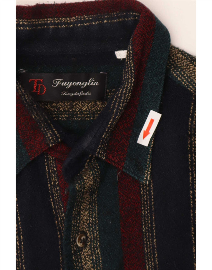 Vintage muška flanelska košulja srednje raznobojnih pruga