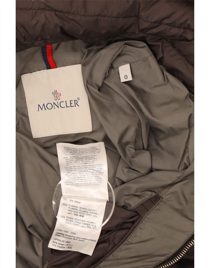 Moncler ženska podstavljena jakna s kapuljačom, veličina 0 XS sivi poliamid