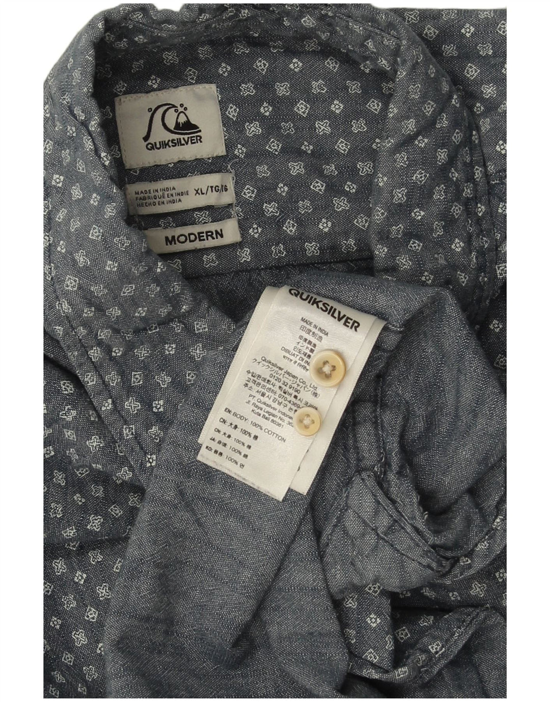 QUIKSILVER muška moderna košulja XL tamnoplavi pamuk na točkice