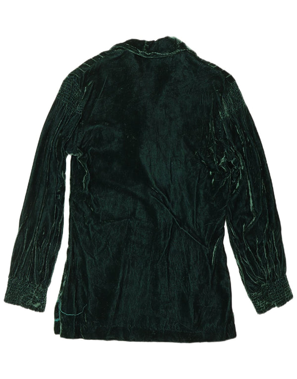 VINTAGE ženska pulover košulja od baršuna US 8 Srednje zelena