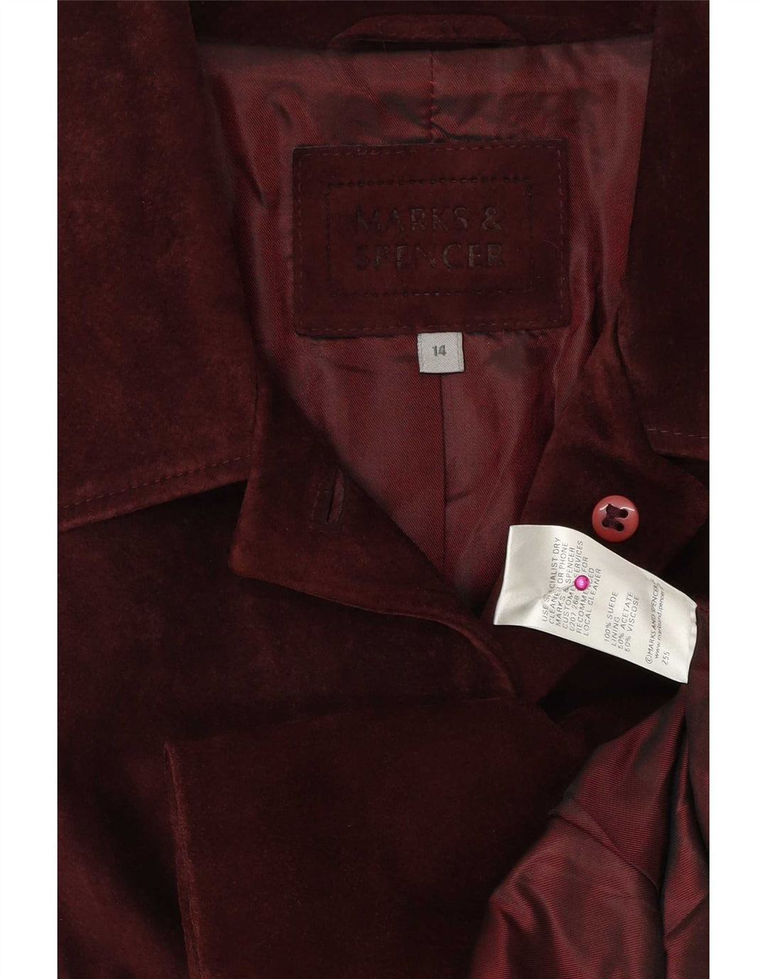 Marks & Spencer ženski sako s 5 gumba UK 14 Srednje bordo