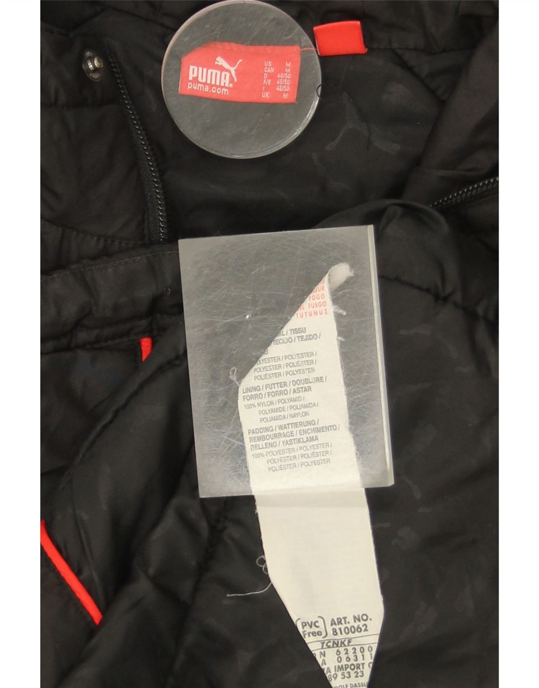 PUMA Mens Hooded Windbreaker Jacket UK 38 Medium Black Colourblock Vintage Puma and Second-Hand Puma from Messina Hembry 
