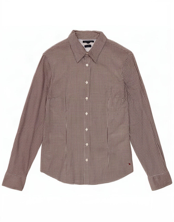 Tommy Hilfiger ženska rastezljiva košulja US 10 Large Black Gingham pamuk