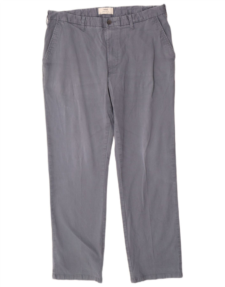 Marks & Spencer muške chino hlače standardnog kroja W38 L31 plavi pamuk