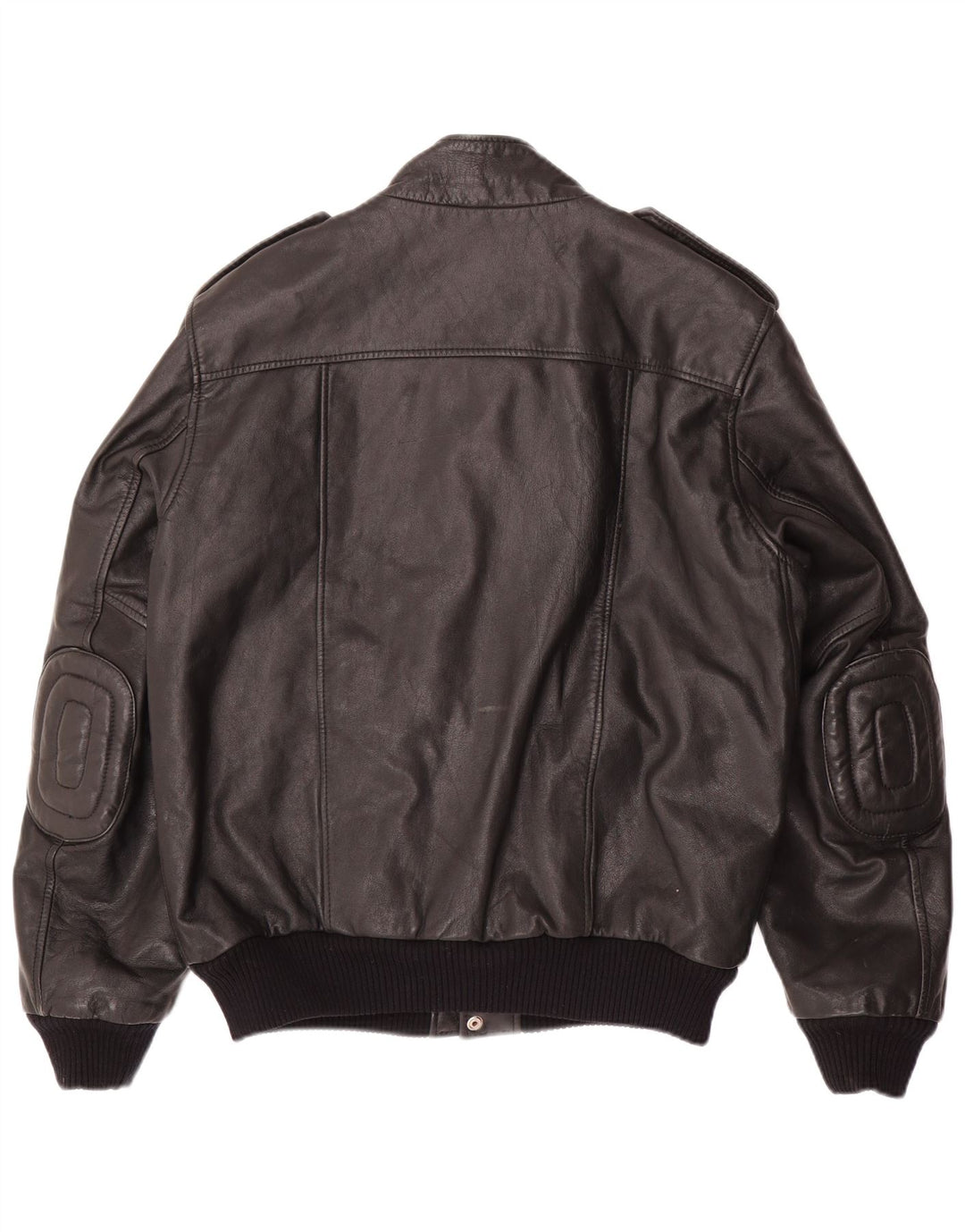 VINTAGE muška vojna kožna jakna IT 54 2XL crna koža