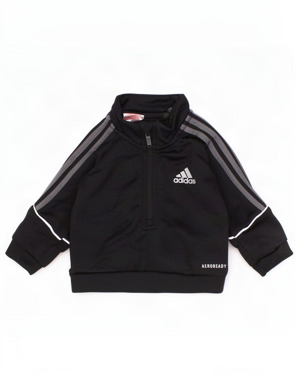 Adidas Baby Boys Aeroready majica s izrezom s patentnim zatvaračem 0-3 mjeseca crna