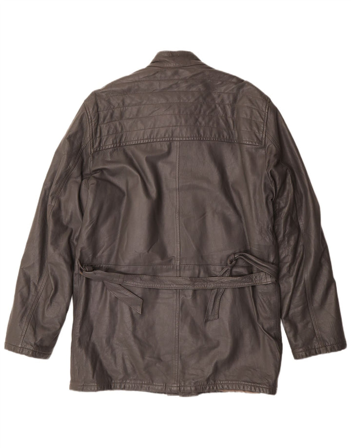 Vintage muška kožna jakna IT 50 velika siva koža