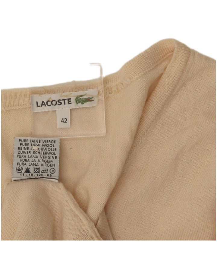 Lacoste ženski kardigan džemper, veličina 42, velika bež nova vuna