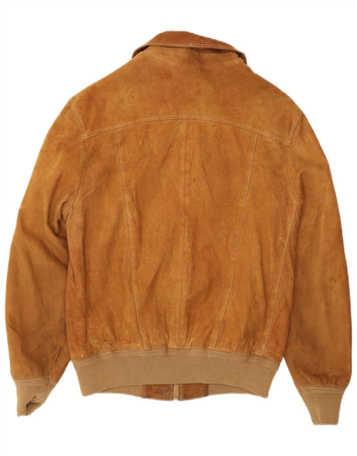 Vintage muška bomber jakna od brušene kože IT 48 srednje smeđa