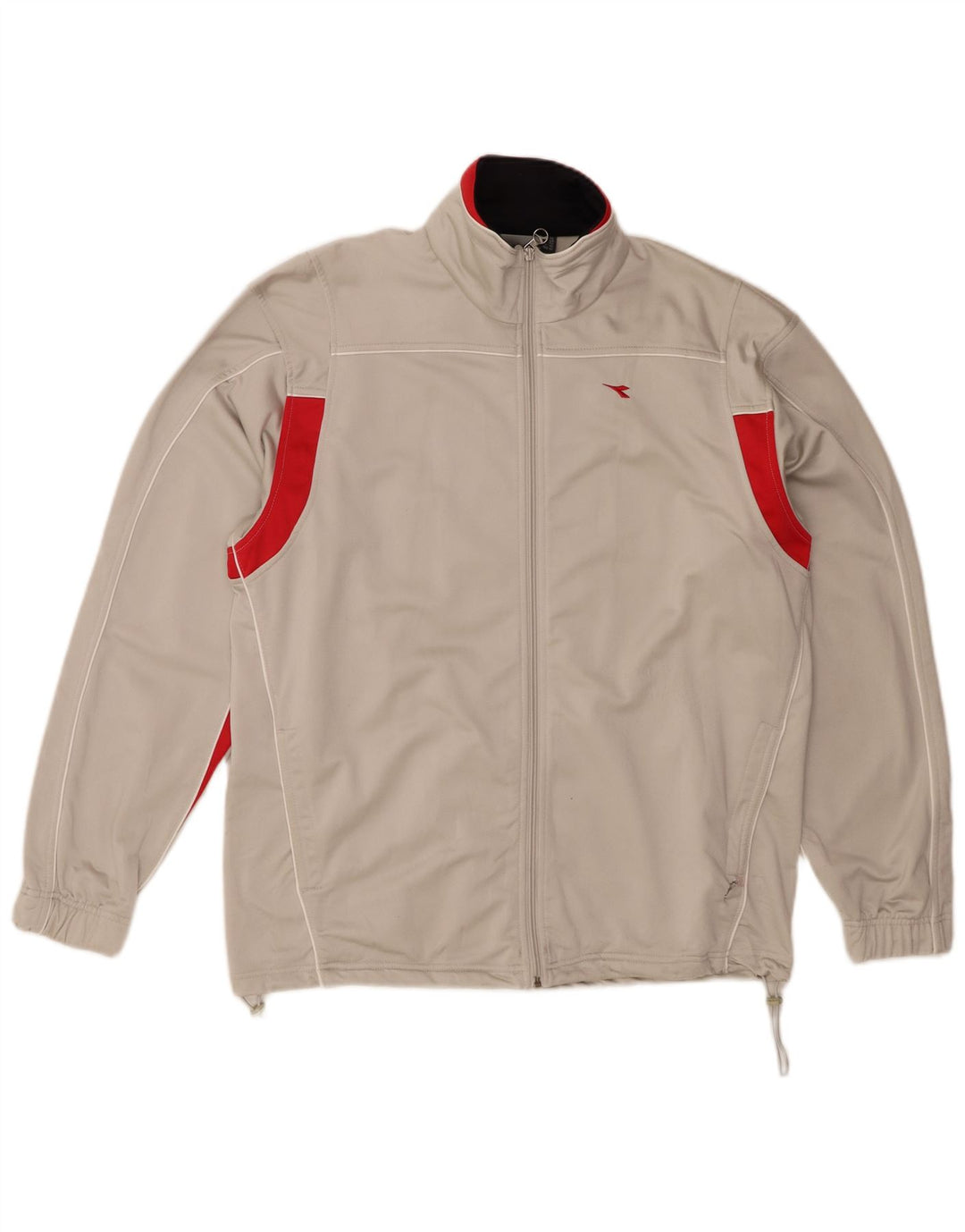 DIADORA Mens Tracksuit Top Jacket UK 42 Large Grey Colourblock Polyester