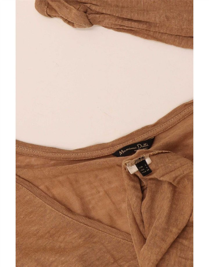 Ženska majica dugih rukava Massimo Dutti UK 14 velikih smeđih fleka