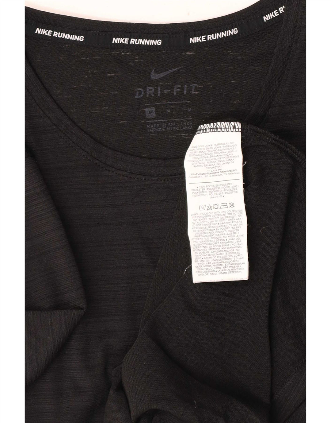 Nike Dri Fit T-Shirt Top srednje crne pruge od poliestera