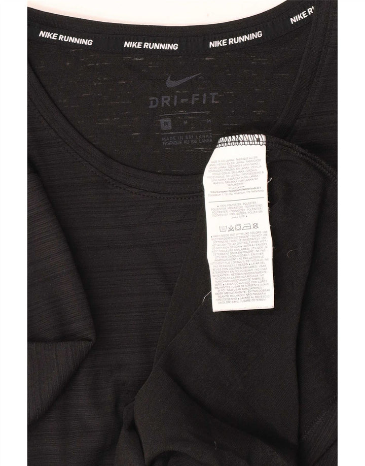 Nike Dri Fit T-Shirt Top srednje crne pruge od poliestera