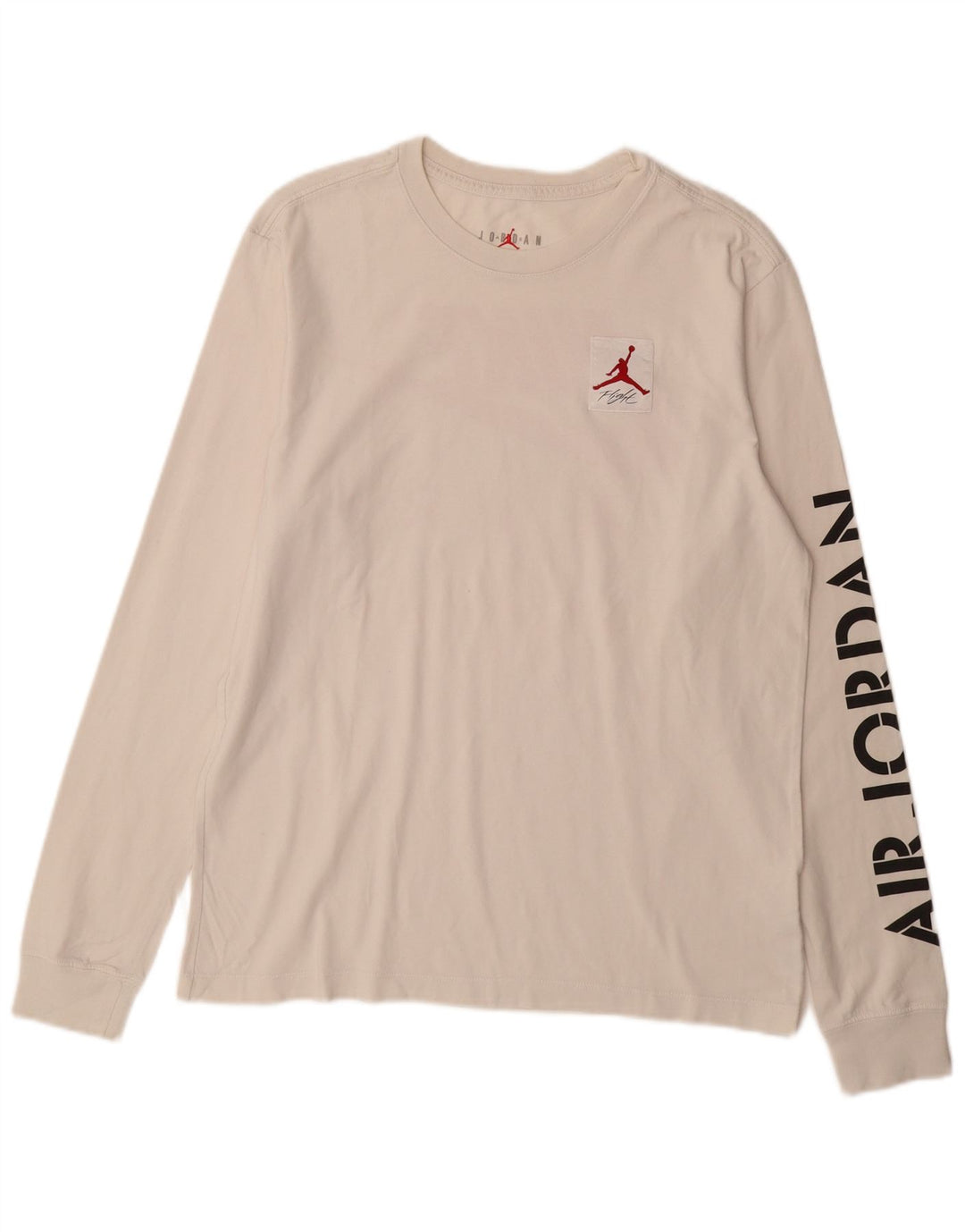 NIKE Mens Standard Fit Graphic Top Long Sleeve Medium White Cotton